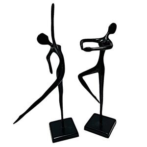 BODRUL KHALIQUE Bronze Sculpture 11”- 13” (set of 2) Ballet Dancers Modernist